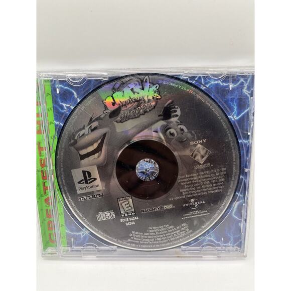 Crash Bandicoot Warped (Sony PlayStation 1, 1998) PS1 No Manual Tested - Picture 2 of 5